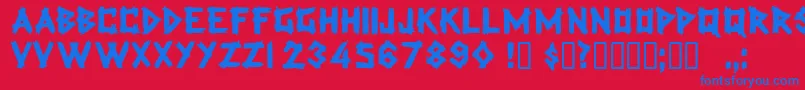 Latexdisplaycapsssk Font – Blue Fonts on Red Background