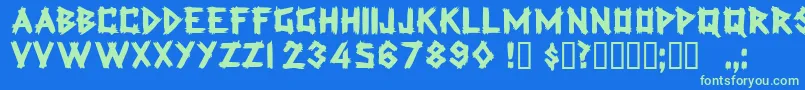 Latexdisplaycapsssk Font – Green Fonts on Blue Background