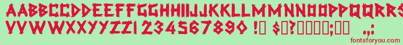 Latexdisplaycapsssk Font – Red Fonts on Green Background