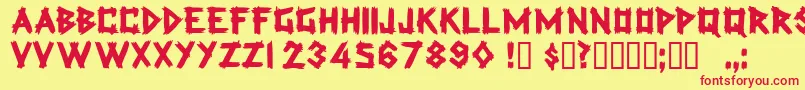 Latexdisplaycapsssk Font – Red Fonts on Yellow Background