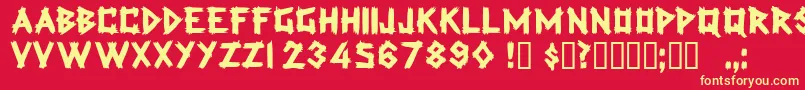 Latexdisplaycapsssk Font – Yellow Fonts on Red Background