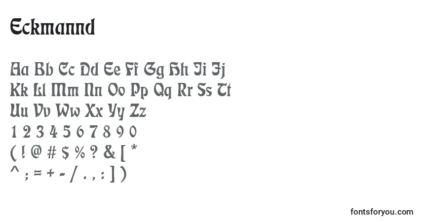 Fuente Eckmannd - alfabeto, números, caracteres especiales