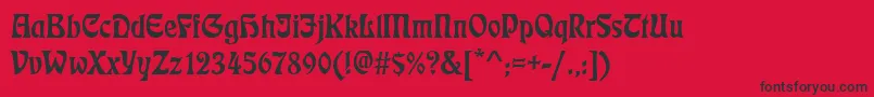 Eckmannd Font – Black Fonts on Red Background