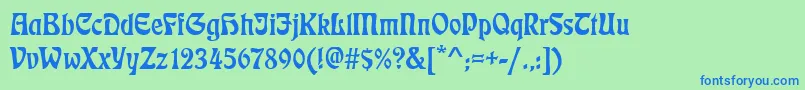Eckmannd Font – Blue Fonts on Green Background