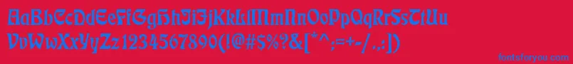 Eckmannd Font – Blue Fonts on Red Background