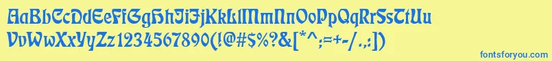 Eckmannd Font – Blue Fonts on Yellow Background