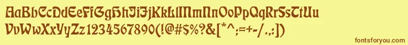 Eckmannd Font – Brown Fonts on Yellow Background