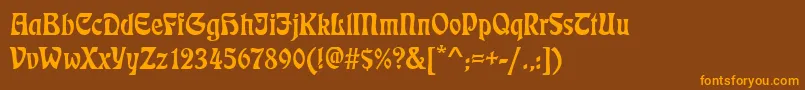 Eckmannd Font – Orange Fonts on Brown Background