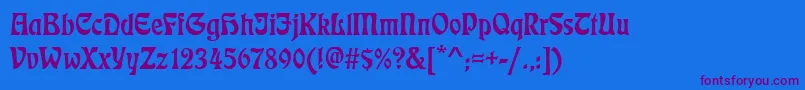 Eckmannd Font – Purple Fonts on Blue Background