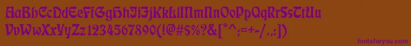 Eckmannd Font – Purple Fonts on Brown Background