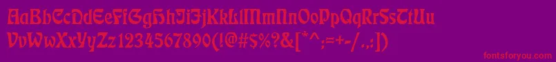 Eckmannd Font – Red Fonts on Purple Background