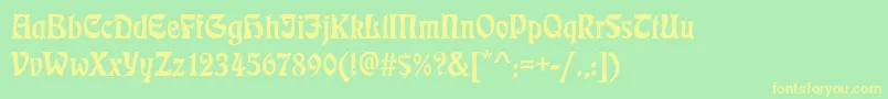 Eckmannd Font – Yellow Fonts on Green Background