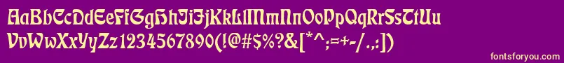 Eckmannd Font – Yellow Fonts on Purple Background