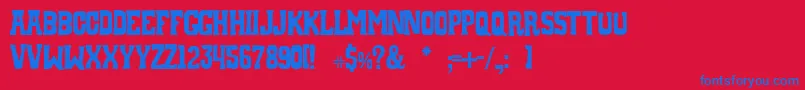 WhiskeytownSober Font – Blue Fonts on Red Background