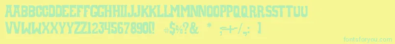 WhiskeytownSober Font – Green Fonts on Yellow Background