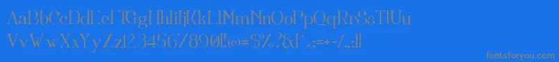 フォントFortunatus – 青い背景に灰色の文字