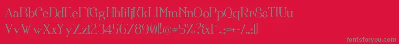 Fortunatus Font – Gray Fonts on Red Background