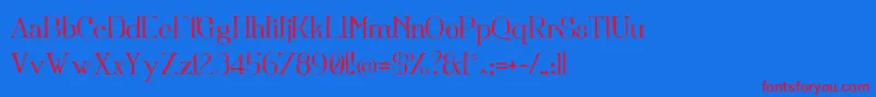 Fortunatus Font – Red Fonts on Blue Background