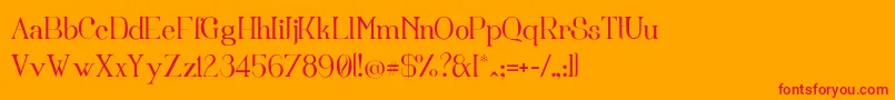 Fortunatus Font – Red Fonts on Orange Background