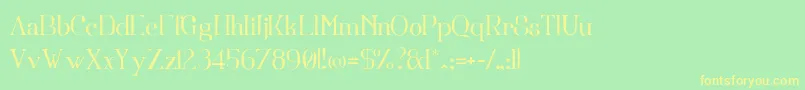 Fortunatus-fontti – keltaiset fontit vihreällä taustalla