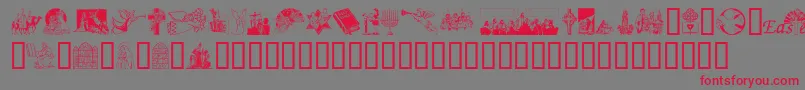 Jfc-Schriftart – Rote Schriften auf grauem Hintergrund