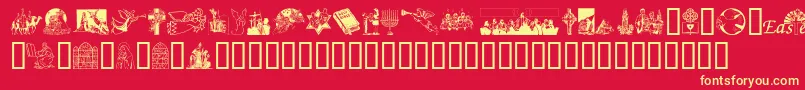 Jfc Font – Yellow Fonts on Red Background