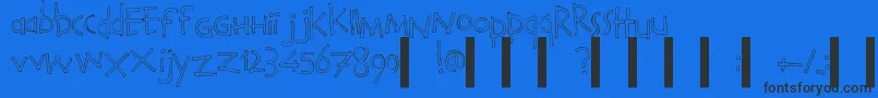 CalvinAndHobbesOutline Font – Black Fonts on Blue Background