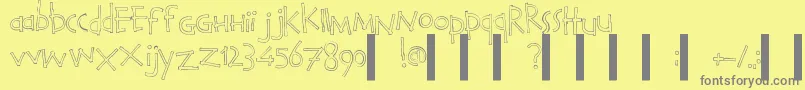 CalvinAndHobbesOutline Font – Gray Fonts on Yellow Background