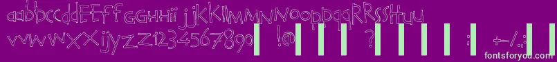 CalvinAndHobbesOutline Font – Green Fonts on Purple Background