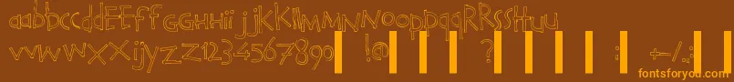 CalvinAndHobbesOutline Font – Orange Fonts on Brown Background