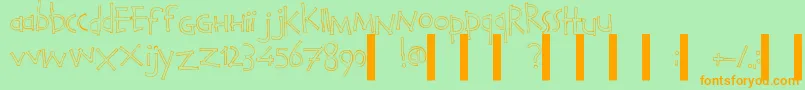 CalvinAndHobbesOutline Font – Orange Fonts on Green Background