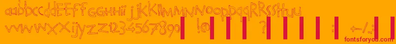 CalvinAndHobbesOutline Font – Red Fonts on Orange Background