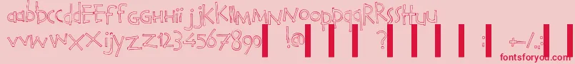 CalvinAndHobbesOutline Font – Red Fonts on Pink Background