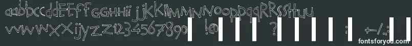 CalvinAndHobbesOutline-fontti – valkoiset fontit mustalla taustalla
