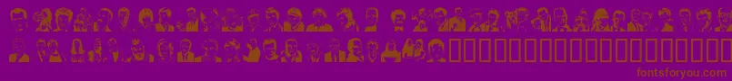 Quotidia-fontti – ruskeat fontit violetilla taustalla