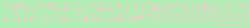 Quotidia-fontti – vaaleanpunaiset fontit vihreällä taustalla