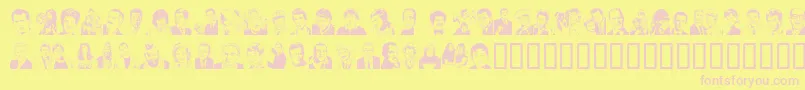 Quotidia-fontti – vaaleanpunaiset fontit keltaisella taustalla