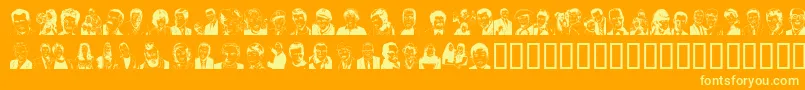 Quotidia Font – Yellow Fonts on Orange Background