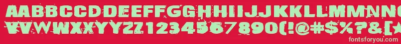 フォントSnapz – 赤い背景に緑の文字