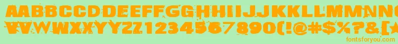 Snapz Font – Orange Fonts on Green Background