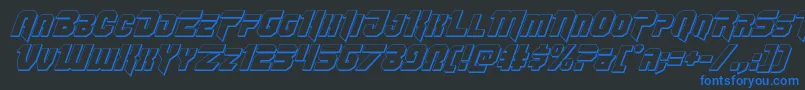 Omegaforce3Dital12 Font – Blue Fonts on Black Background