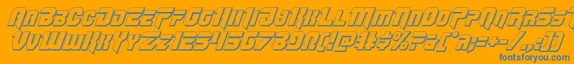 Omegaforce3Dital12 Font – Blue Fonts on Orange Background