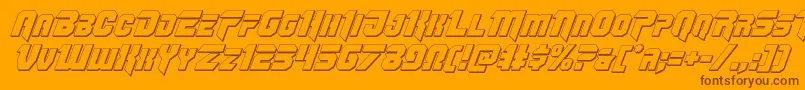 Omegaforce3Dital12 Font – Brown Fonts on Orange Background