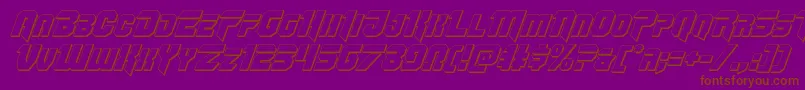 Omegaforce3Dital12 Font – Brown Fonts on Purple Background