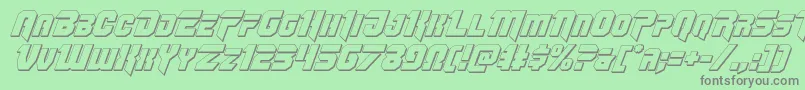 Omegaforce3Dital12 Font – Gray Fonts on Green Background