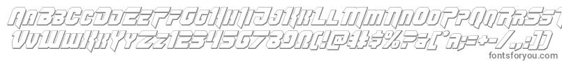 フォントOmegaforce3Dital12 – 白い背景に灰色の文字