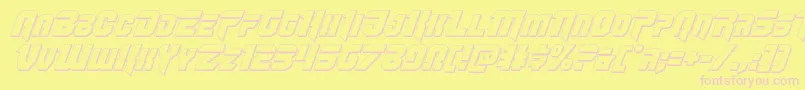 Omegaforce3Dital12-fontti – vaaleanpunaiset fontit keltaisella taustalla