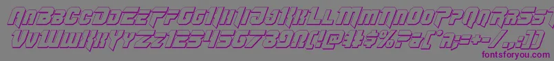 フォントOmegaforce3Dital12 – 紫色のフォント、灰色の背景