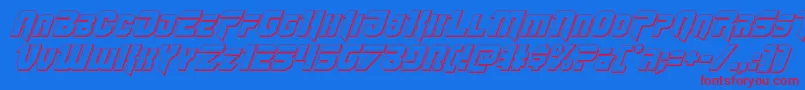 Omegaforce3Dital12 Font – Red Fonts on Blue Background