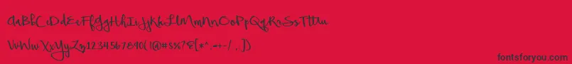 BeautifulMess-Schriftart – Schwarze Schriften auf rotem Hintergrund